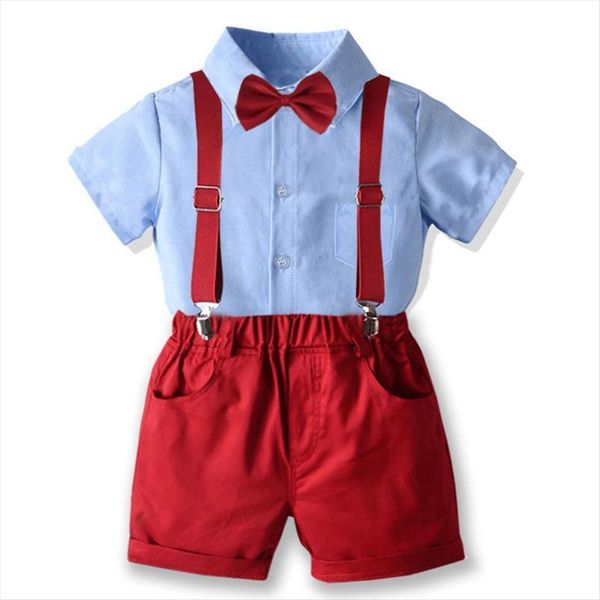 

kids boy clothing suit infants wedding party birthday gentleman clothes bow tie shorts overalls sets outfits summer, Black