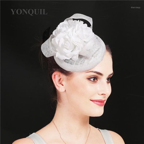 

charming mariage bride fascinator hat flower fashion women headwear wedding chapeau cap ladies chuch party headpiece headband1