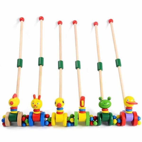 

cartoon animal children cart toy baby wooden 0-1-3 year old walker