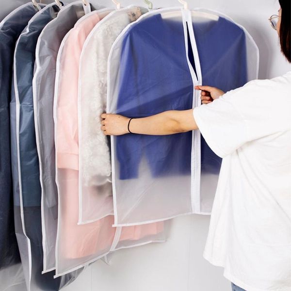 

pcs translucent garment bag covers for clothes with zipper protector dust cover storage fur coat suit boxes & bins