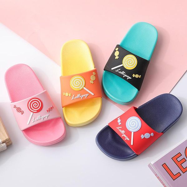 

slipper 2021 children' slippers for boys girls kids home indoor bathroom shoe cute lovely candy toddler size 24-35, Black;grey