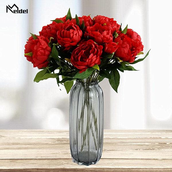 

wedding flowers 3 heads peonies artificial scene layout silk peony living room desk home decor fake accessories
