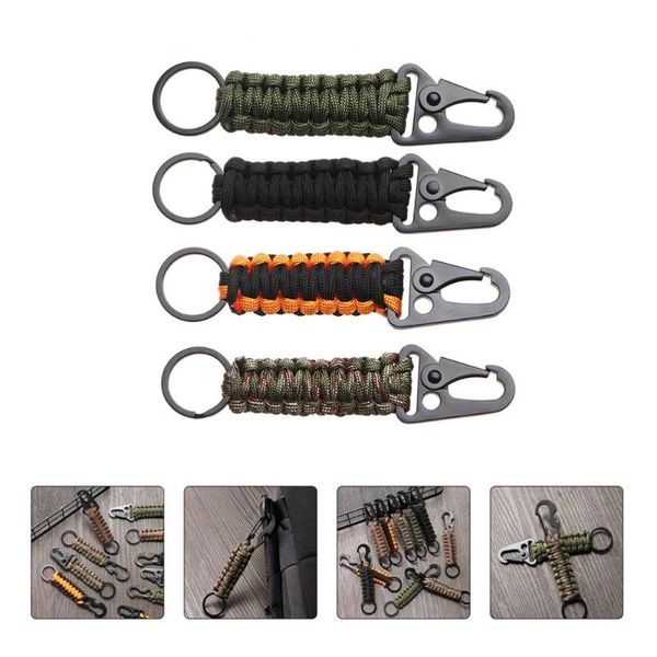 

4pcs carabiner keychains paracord portable for outdoor cords, slings and webbing