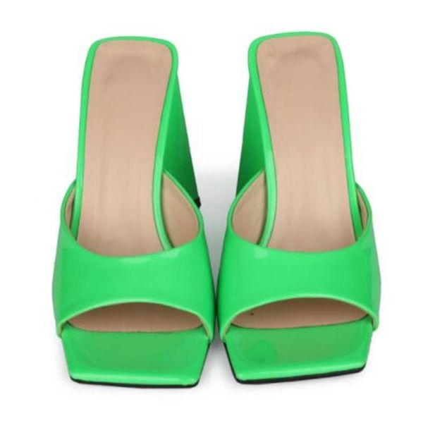 

slippers shofoo shoes.fashionable women's slippers. about 10.5 cm high-heeled outdoor summer shoes., Black
