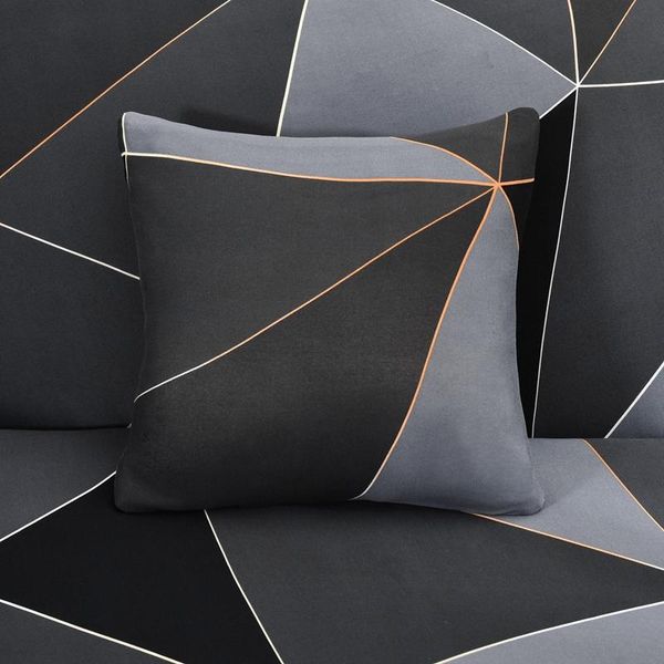 

pillow case elastic stretch square lattice printed pillowcase cover for cushion 45x45cm