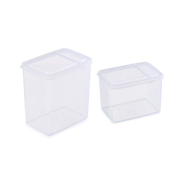 

storage bottles & jars 2pcs transparent box tanks cereal containers clear food saver keepers for kitchen rice grain