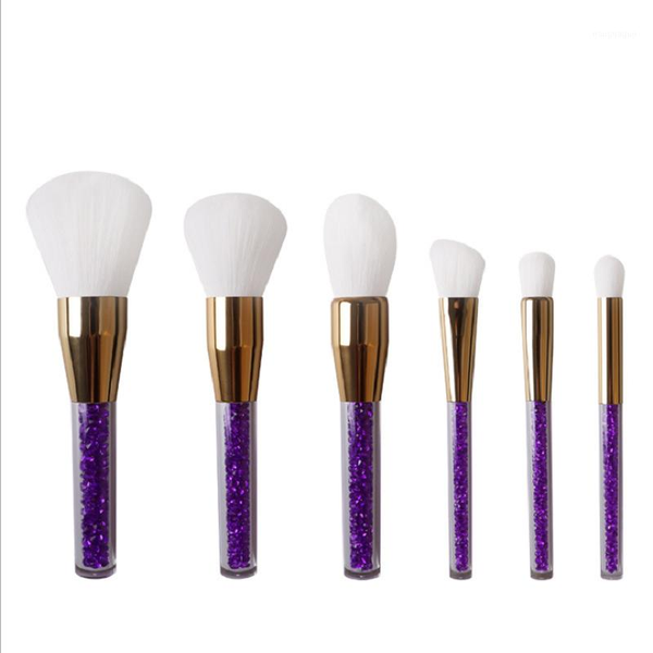 

acrylic handle 6 makeup brushes korean loose diamond rayon foundation brush set1