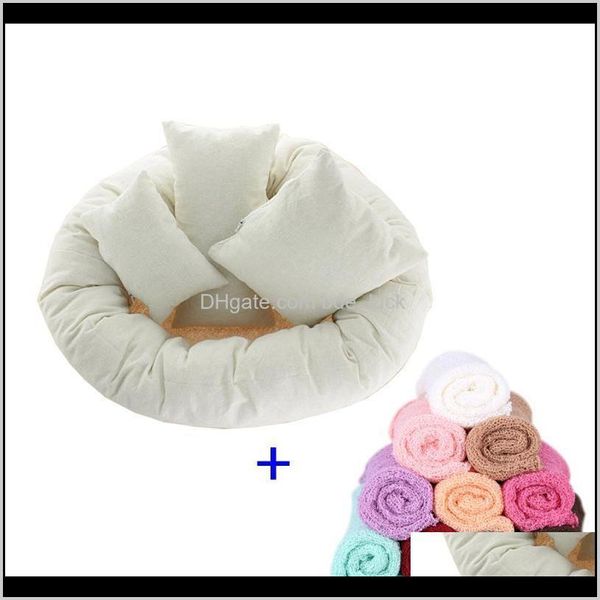 Caps Hüte Asoresen Baby, Kinder Mutterschaft4pcs Kissen + 1 stück Wrap Decke Pografie Requisiten Set Solide Farbe Infant geboren für Studio Drop liefern