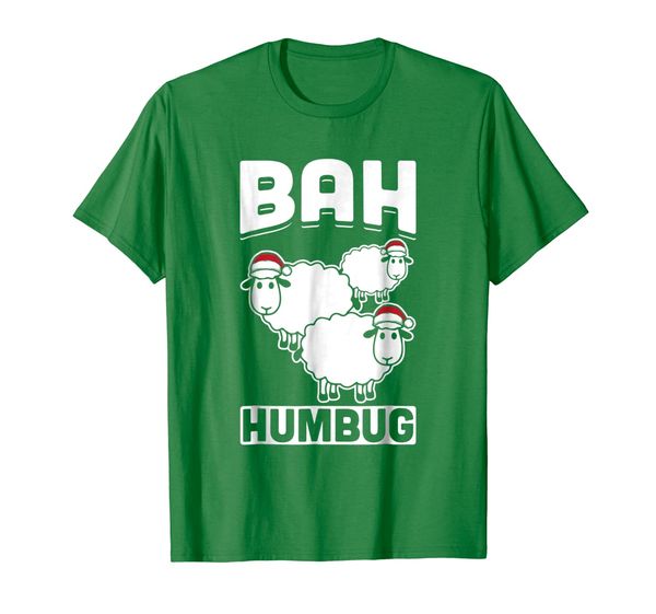 

bah humbug sheep santa hat anti xmas hate scrooge t-shirt, White;black