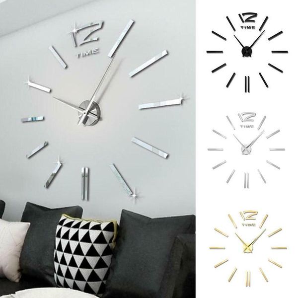 

wall clock watch clocks diy acrylic mirror stickers fashion living room quartz needle europe horloge home decoration