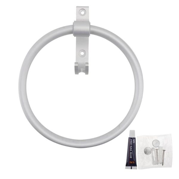 

1pc aluminum towel ring with hook simple bathroom storage rack racks