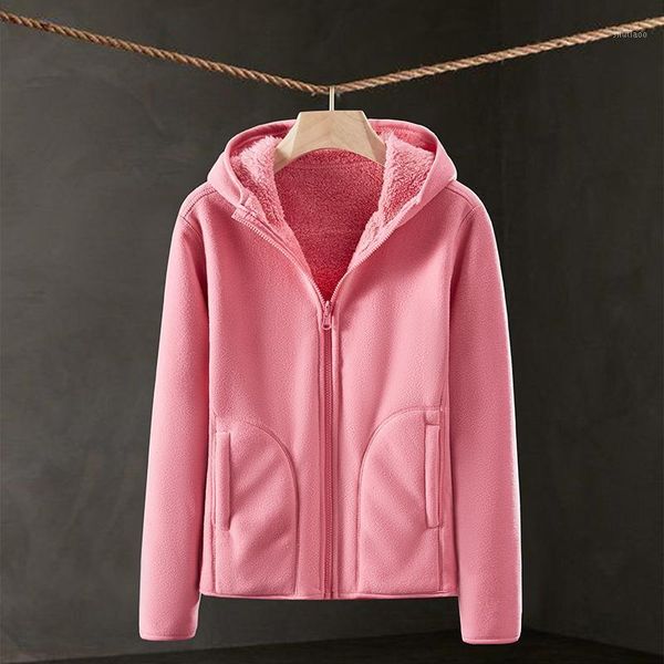 

men's jackets korean version double faced coral fleece jacket women's thickened hooded sweater autumn and winter, Black;brown