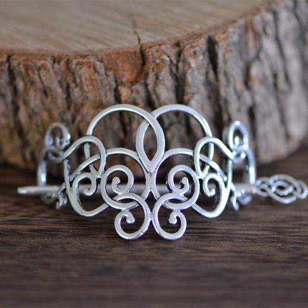 

hair clips & barrettes langhong 10pcs symmetrical geomtric beautiful flower hairpin for women viking clip cosplay jewelry, Golden;silver