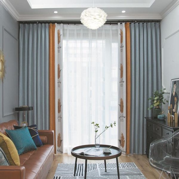 

curtain & drapes 2021 american style curtains shading seamless stitching leaf simple chenille light luxury for living dining room