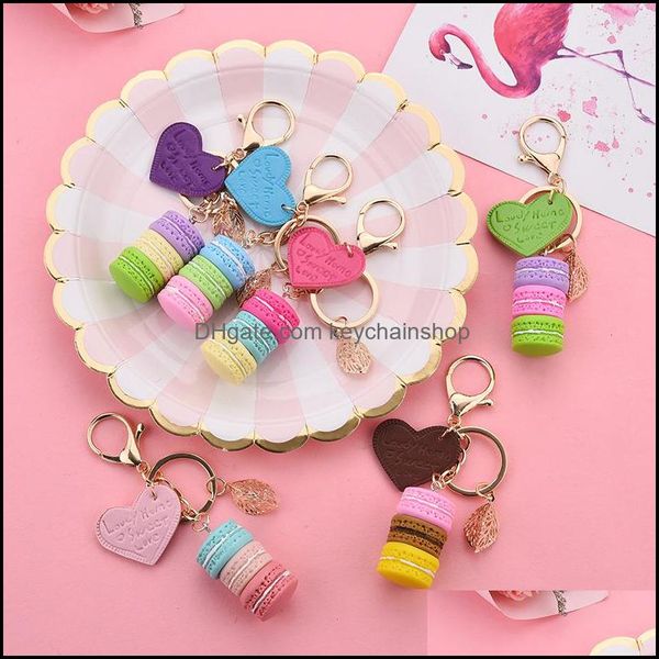 

keychains fashion accessories women aron cake keychain pu love alloy leaf charm bag pendant key ring party gift jewelry drop delivery 2021 x, Silver