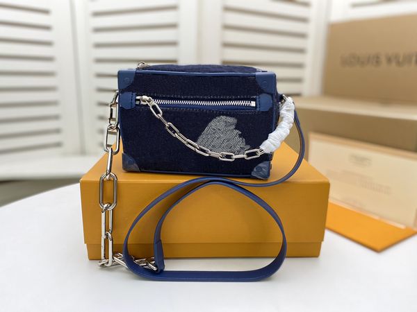 

lady soft quality canvas zipped shoulder pattern chains m80033 mini high trunk classic pocket tapestry coated crossbody handbags bags b wvtx