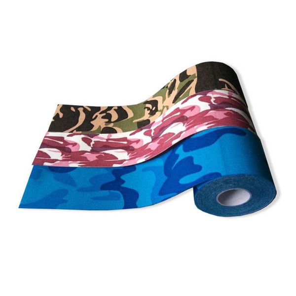

elbow & knee pads cotton camouflage kinesiology tape waterproof sport self adhesive elastic bandage for wrist ankle kinesiologico, Black;gray