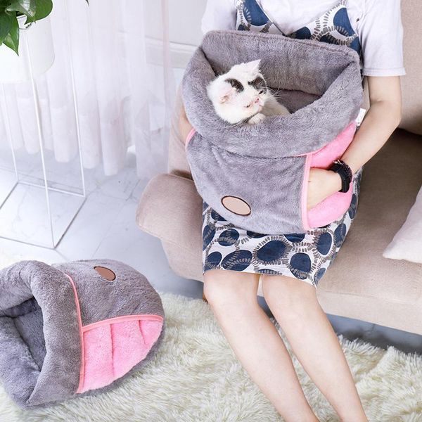 

soft cat cave house slipper design pet bed for puppy teddy maltese dogs portable thick dog basket bag products kennels & pens