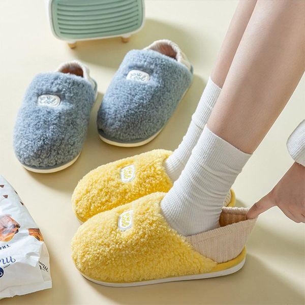 

winter couple cute cotton slippers ladies house home shoes stretch fabric women's indoor warm flat soft female, Black