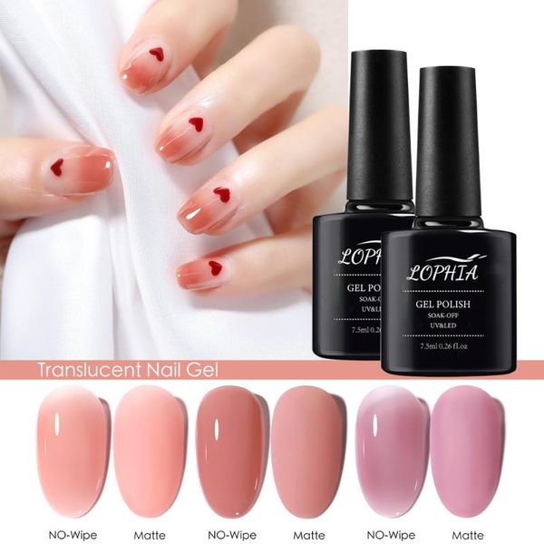 

opal jelly gel nail polish 7.5ml natural color translucent white soak off long lasting art uv varnish, Red;pink