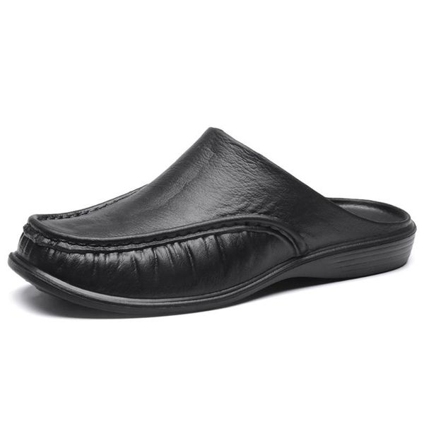

slippers men comfy backless casual sandals breathable anti-slip for summer outdoor fashion male shoes chaussure, Black