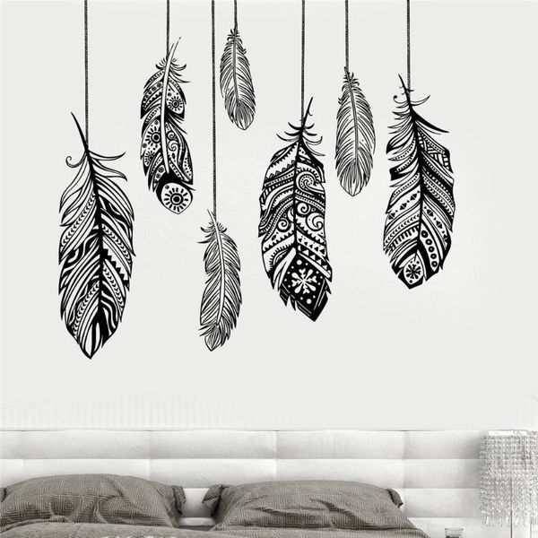 

wall stickers decals decor poster romantic love feather ethnic design for bedroom livingroom murals art decoration dw7430