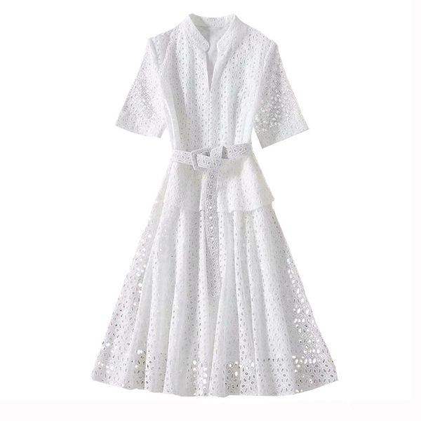 

street style dresses european and american stars with the same summer high-quality v-neck belt fake two-piece lace dress k9i0, Black;pink