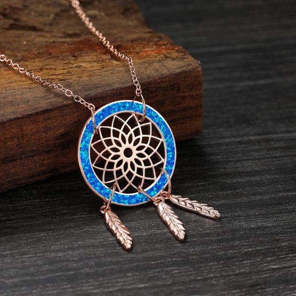 

rose gold plated fire opal dream catcher pendant necklace necklaces, Silver