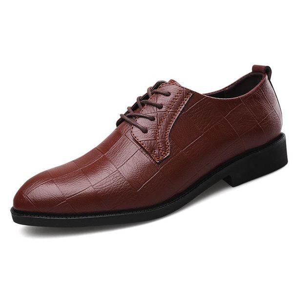 

men's fashion british style pointed toe wedding business leather formal dress shoes summer flats oxfords men, Black