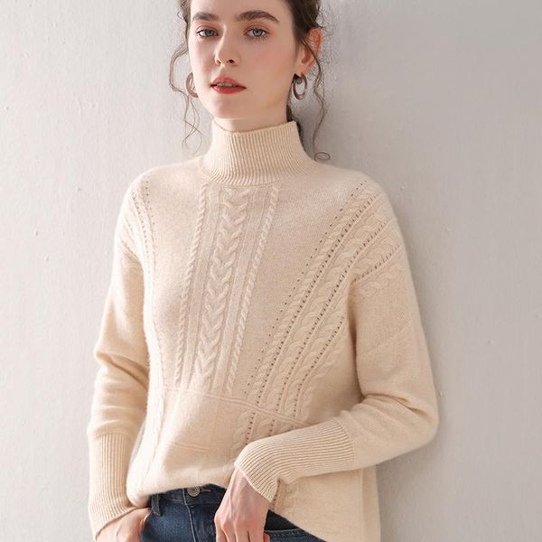 

women's sweaters autumn and winter fashion cashmere sweater pullover 100% pure, White;black