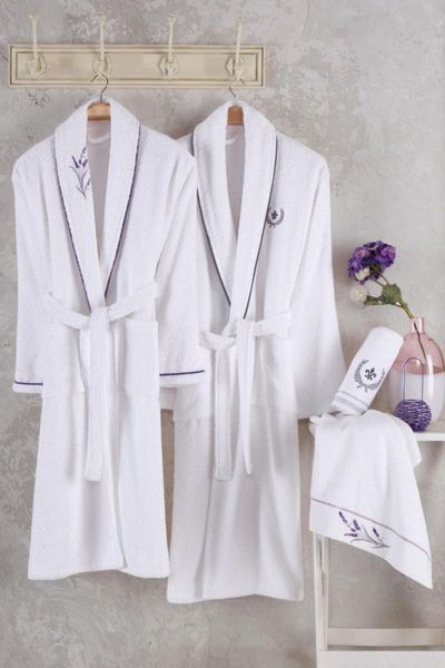 

towel trendy family bathrobe set 4 pieces cotton trendy-4