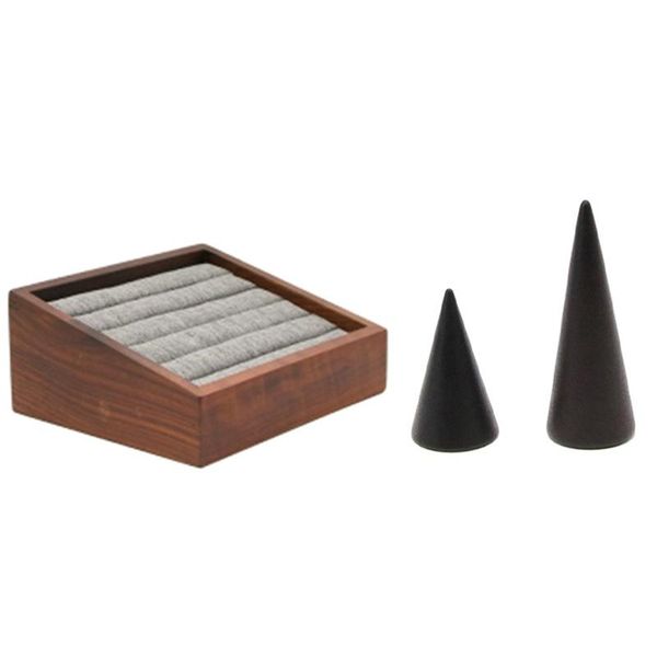 

jewelry pouches, bags vintage imitation walnut color ring plate earring display stand props size, Pink;blue