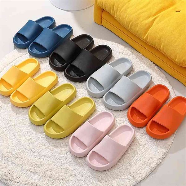 

wholesale beach slippers women mens thick platform soft slipper couple indoor dry bathroom non-slip floor slides silent, Black