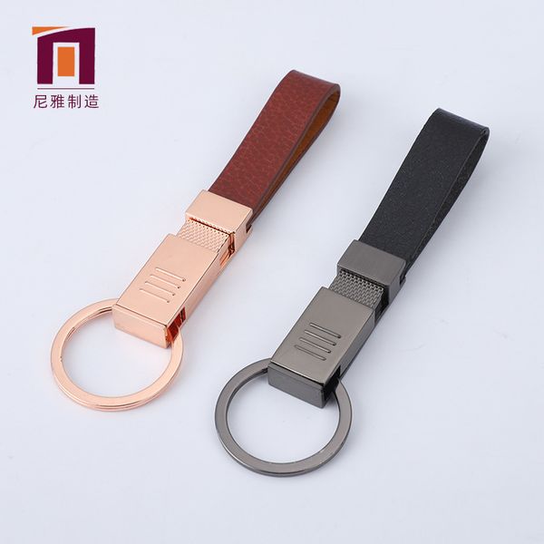 

factory new fashion pu metal leather key ring pendant