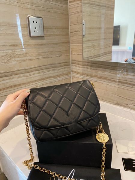 

2021 fashion classic bag diamond check geometric luxury metal chain bagss leather cc shoulder bags