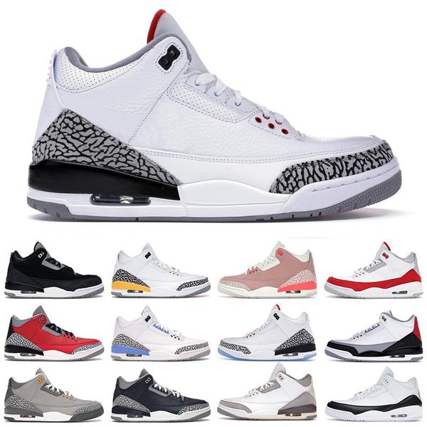 

3s men basketball shoes cardinal red tinker fire red sport blue court purple black cement throw line unc mens trainer sports sneakers