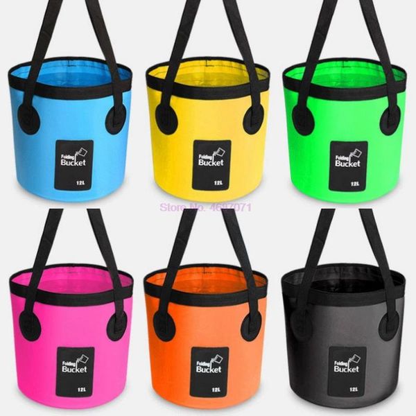 

fishing accessories 50pcs 12l 20l waterproof water bags folding bucket portable container storage carrier bag