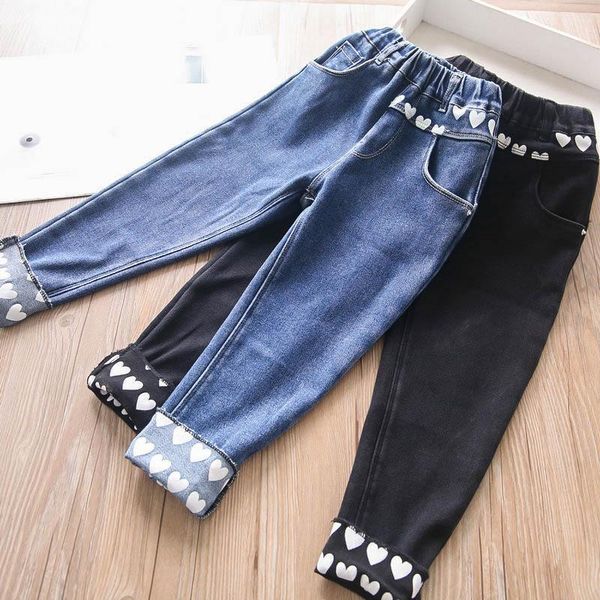 

jeans trouser leg suede girls' pants children's clothing wholesale, Blue