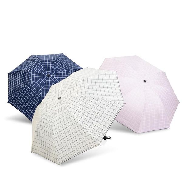 

umbrellas fashion folding umbrella rain women gift men mini pocket parasol girls anti-uv waterproof portable travel plaid