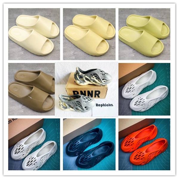 

repkickz 2021 slipper mix moon grey shoes desert sand rubber slippers summer slide graffiti bone resin brown flat men and women beach foam z, Black