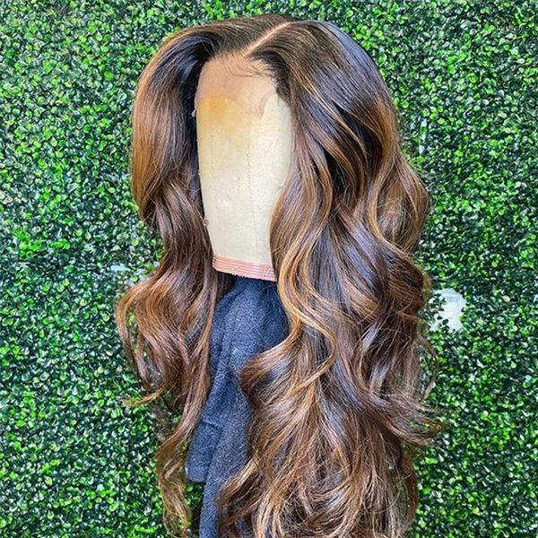 

wave 180% density ombre 1b/30 highlight remy brazilian 13x4 lace front wig with babyhair human hair for women glueless straight wigs1, Black;brown
