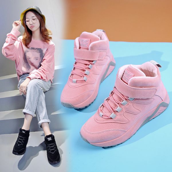 

2021 style casual shoes ladies leather flat shoes sneakers running shoes fashion casual color matching high 32--40