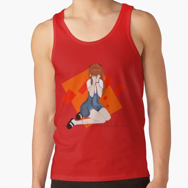 

asuka v1 mens gyms tank men fitness sleeveless shirt male outdoor sports vest langely nge evangelion, White;black