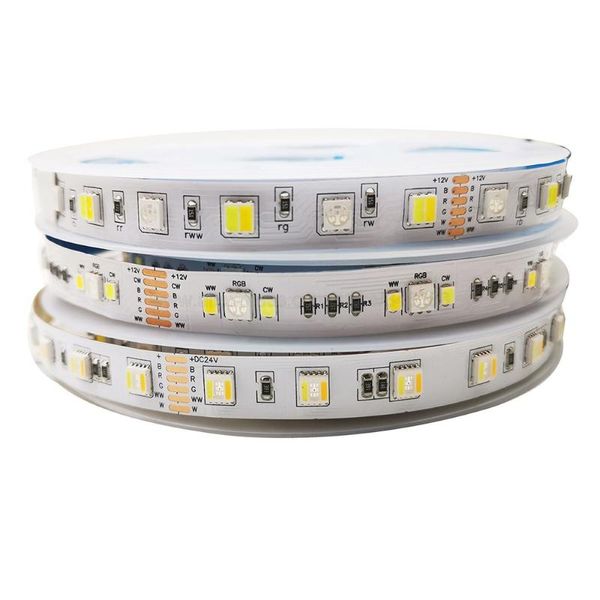 Streifen LED 5m 12V 24V DC RGBW 4in1 5in1 RGBCCT Streifen 60leds/m Zweireihig 120leds/m Flexible Band Licht 10mm 12mm PCBLED StreifenLED