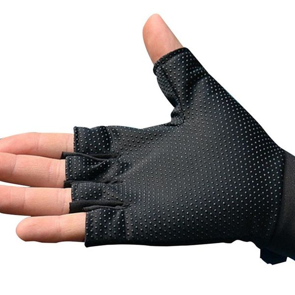 

cycling gloves men women fitness weightlifting yoga bodybuilding training thin breathable non-slip half finger, Black