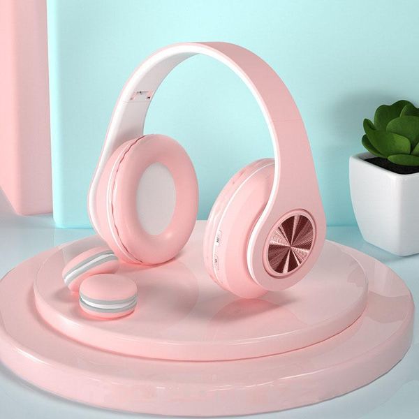 

head-mounted wireless bluetooth headset macarons color matching can be inserted card binaural stereo headphones & earphones
