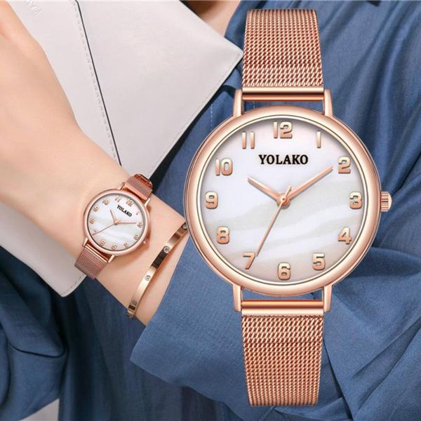 

wristwatches fashion rose gold mesh band creative malachite female wrist watch luxury women quartz watches relogio feminino drop, Slivery;brown
