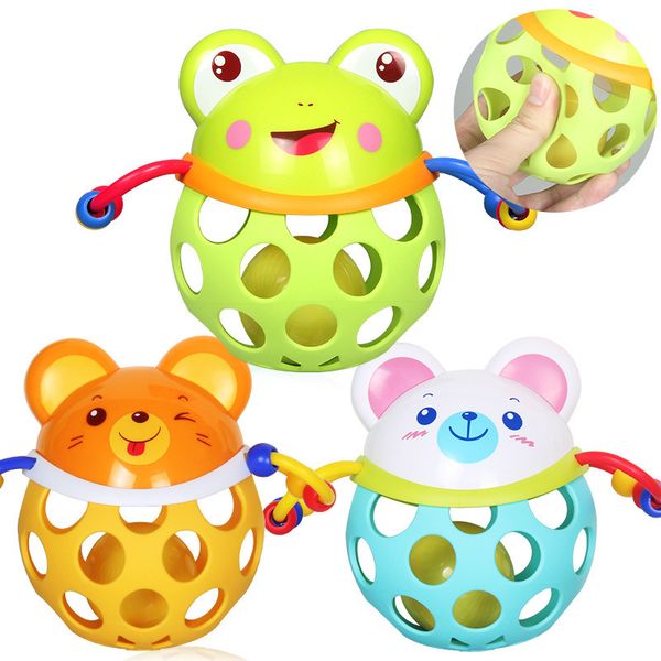 

baby q cute animal soft rubber hand grasping the ball