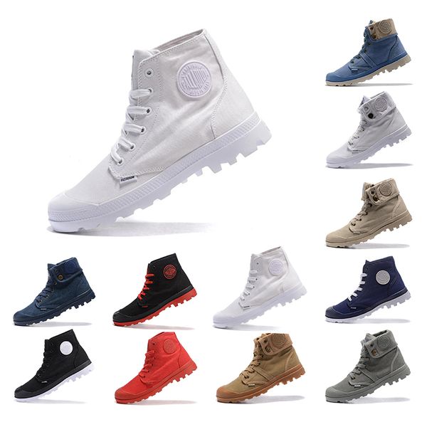 

2019 palladium new arrived ankle boots shoes for men women triple black white grey red denim sneakers fashion canvas casual shoe size 35-45