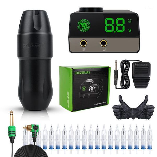 

dragonhawk mast tattoo machine set kit motor rotary pen makeup power supply guns kits1